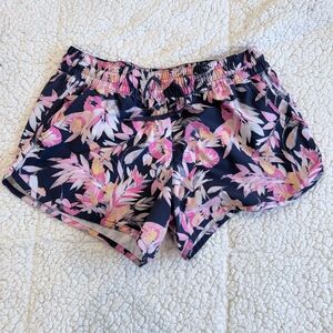 Columbia Women's Floral Athletic Shorts - Pink and Navy